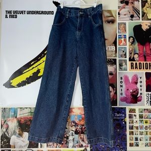 delias by dollskill brand dark wash baggy carpenter jeans